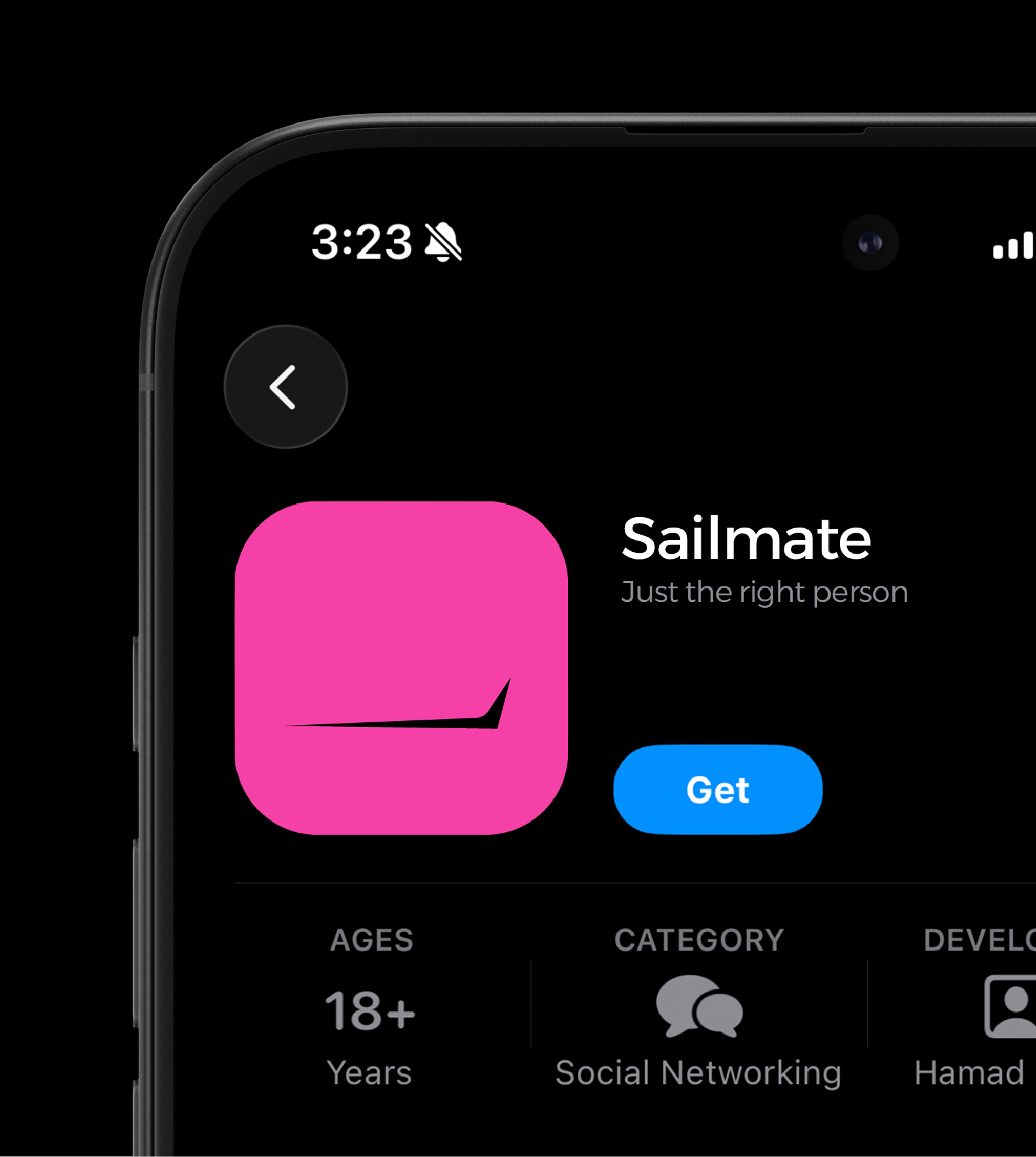 App screen — pink